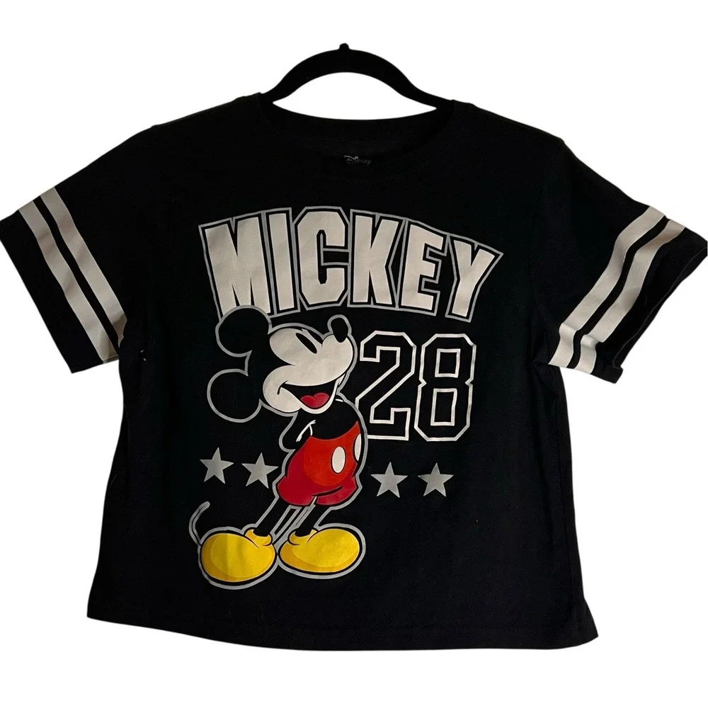 Mickey Mouse Original 28 Tshirt Sz Large Kids Black‎ Graphic Print